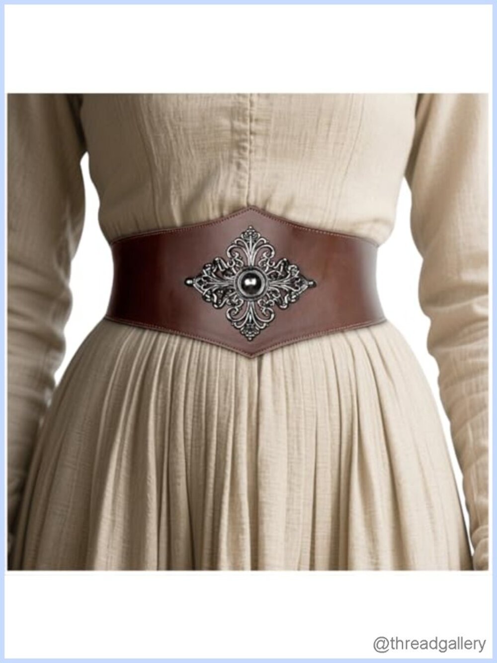 Faux Leather Viking Corset Belt Metal Detail Medieval Costume Accessory